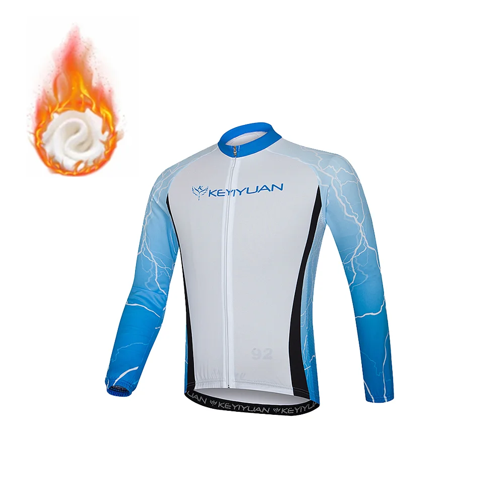 KEYIYUAN Long Cycling Jersey Riding Bicycle Mallot Ciclismo Hombre Verano Cuissard Cyclisme Homme