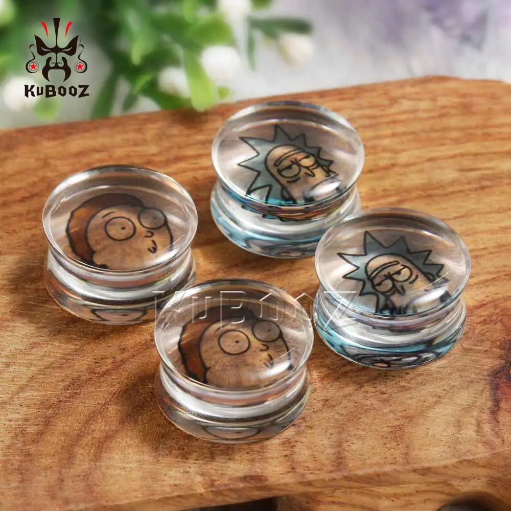 KUBOOZ New Simple Transparent Acrylic Ear Piercing Gauges Earring Plugs Tunnels Stretchers Body Jewelry Expanders 8-30mm 2PCS