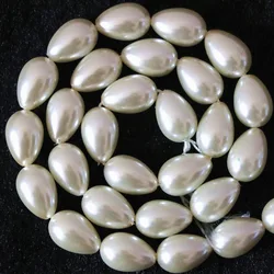 Newly waterdrop teardrop imitation white pearl 5x7mm 7x9mm 9x13mm charms gems loose beads trendy jewelry making 15inch B1079