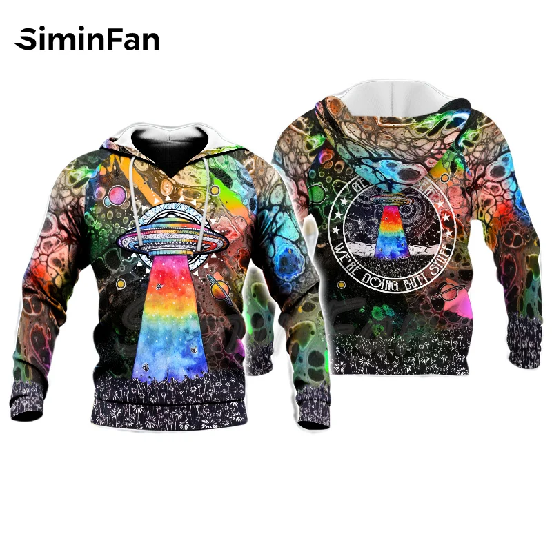 Men 3D Printed Casual Hoodies Trippy Planet Spaceship Unisex Sweatshirt Harajuku Pullover Women Tracksuit Coat Outwear Jacket