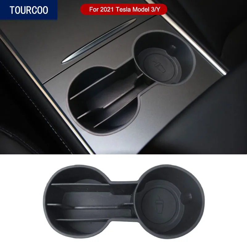 

For 2021 Tesla Model 3 Y Shock-absorbing Anti-skid silicone Card Cup Holder Car Interior Modification Accessories