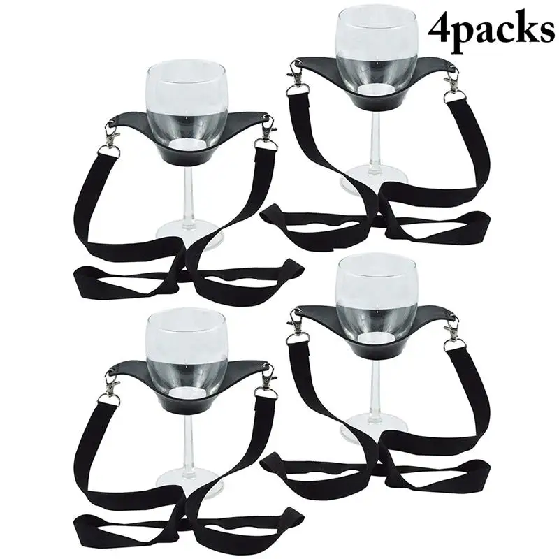 

4pcs Portable Wine Glass Lanyard Hand Free Wine Glass Holder Straps Necklace Drink Holder Party Birthday Mother Gift