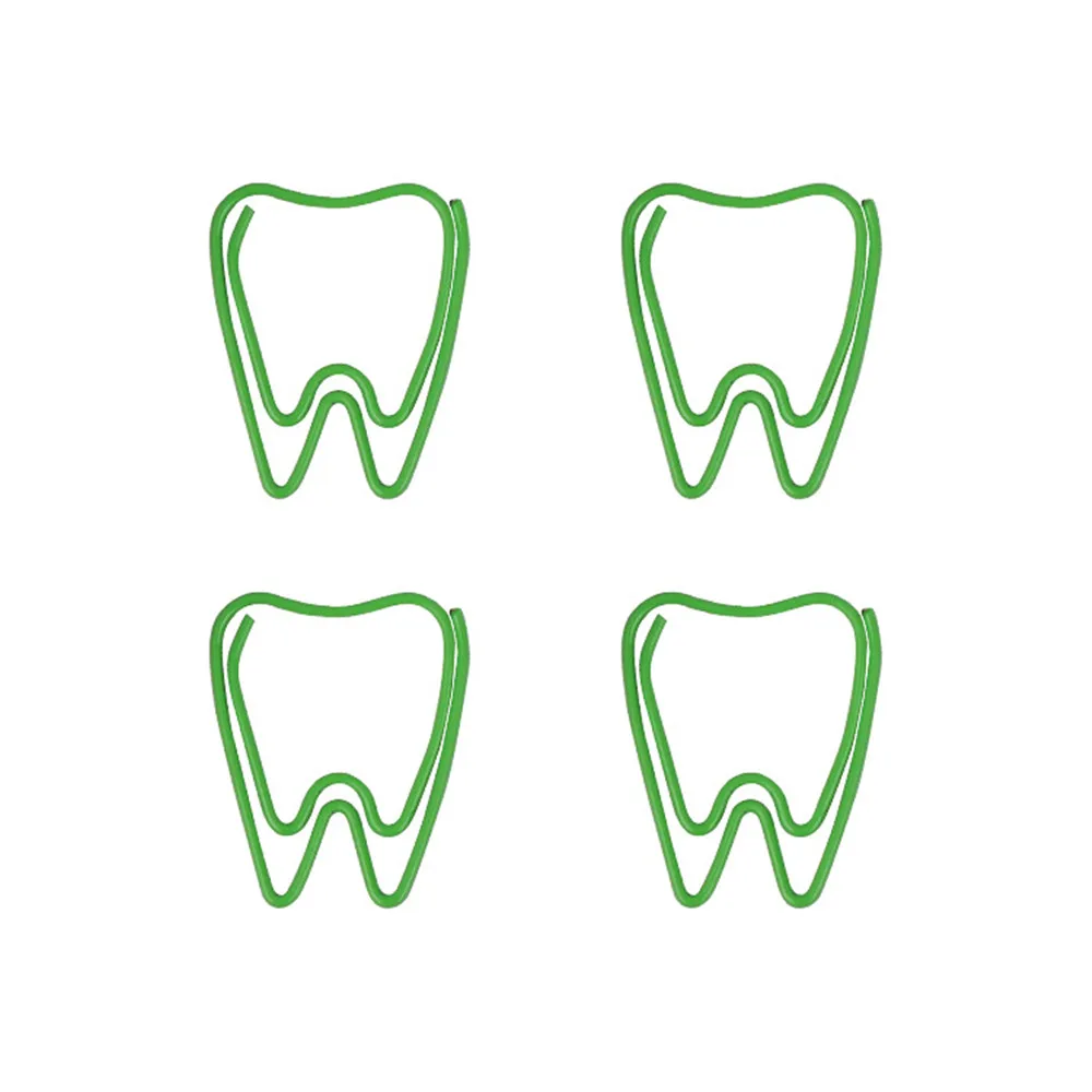 20 teile/schachtel niedliche grüne Zahnform Büroklammern Escolar Lesezeichen Foto Memo Ticket Clip kreative Schreibwaren Schule Bürobedarf
