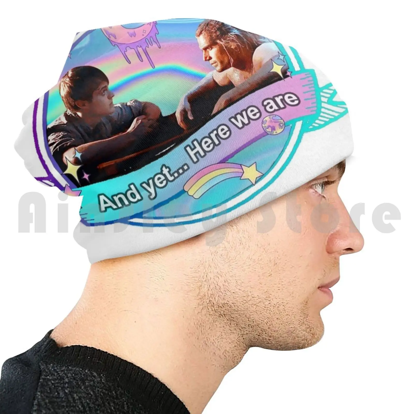 Шапка-бини с рисунком «сделай сам»