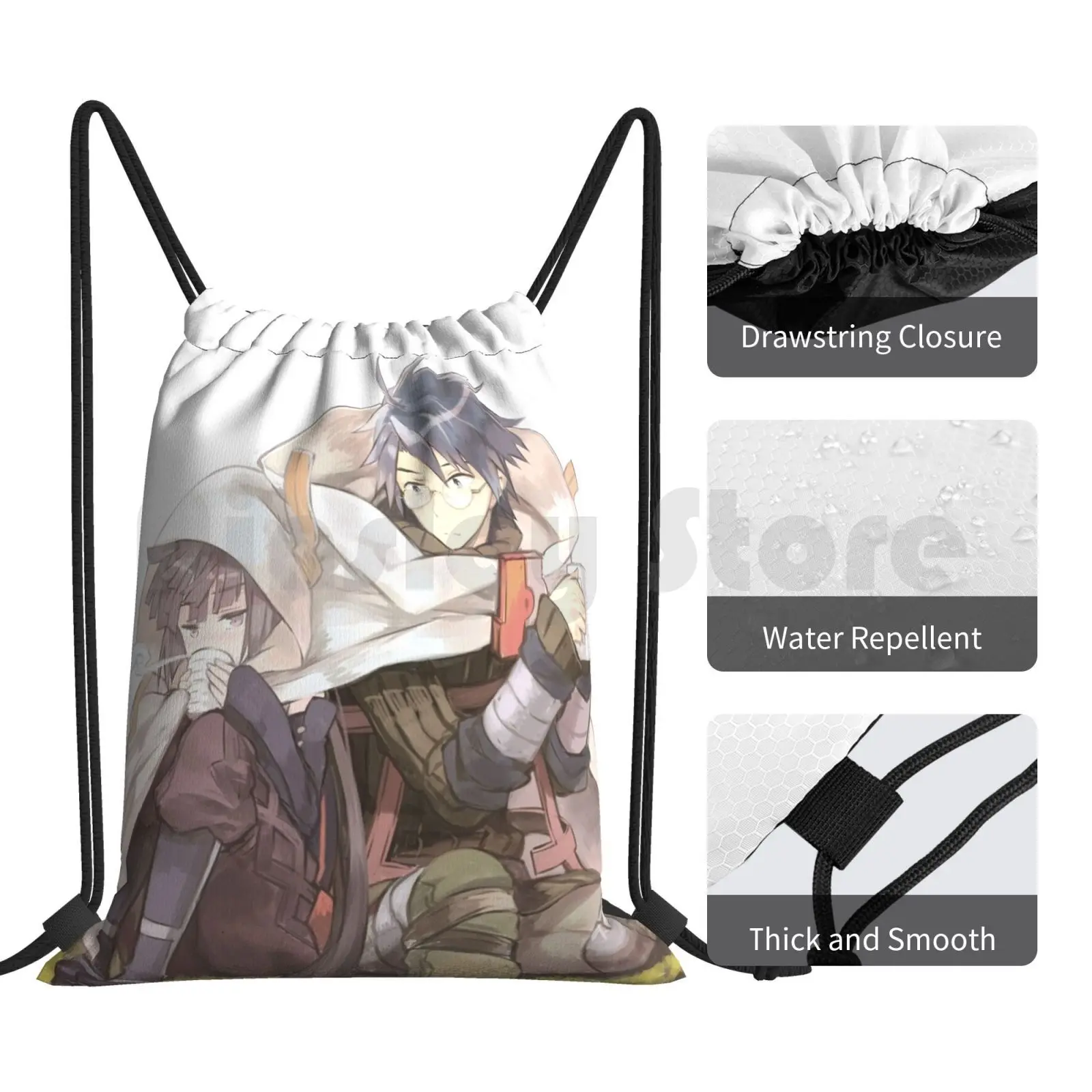 Mochila Log Horizon, bolsas con cordón, bolsa de gimnasio, impermeable, Log Horizon, Loghorizon, animación de Anime, videojuegos, Manga