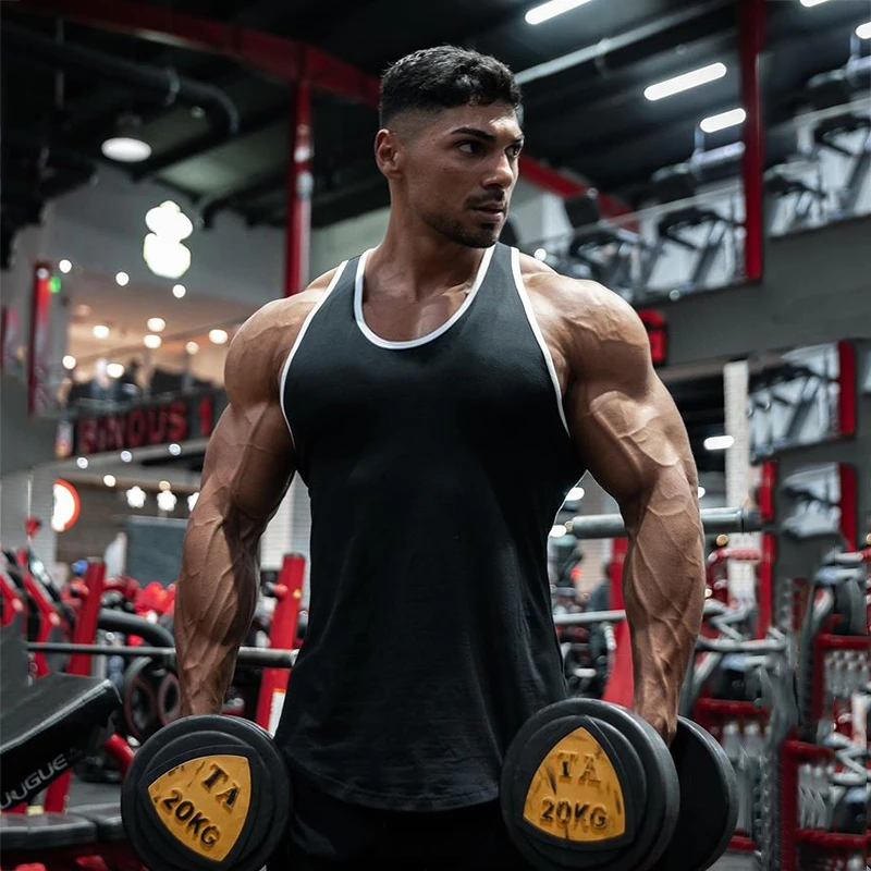 New Brand Mens Mesh Vest Bodybuilding Gym Clothing Muscle Workout Tank Top Musculation Fitness Sleeveless Singlets Shirt Men