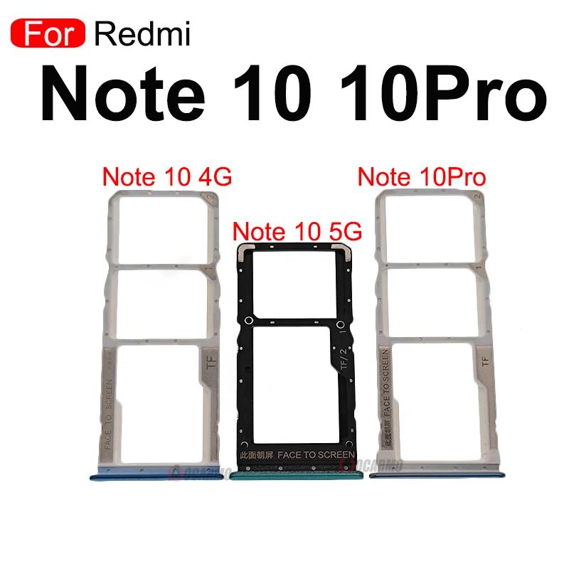 For Xiaomi Redmi Note 10 4G 5G Pro 10Pro SIM Card Reader Sim Tray Holder SD Slot Replacement Parts