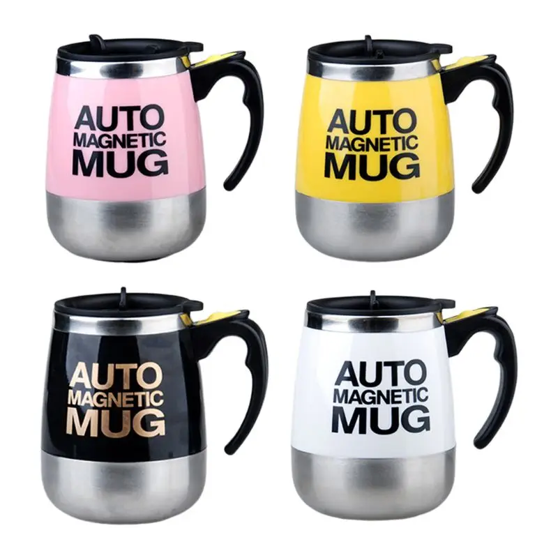 สแตนเลสสตีล Auto Self กวนแก้วกาแฟแม่เหล็กผสมสำหรับชานมช็อกโกแลตร้อนโกโก้โปรตีน