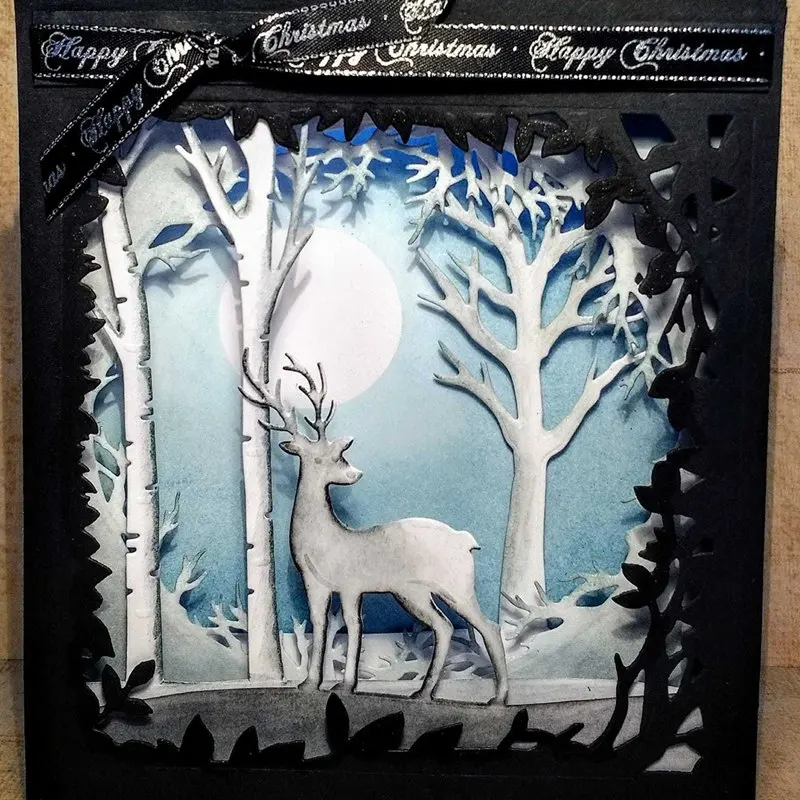 Christmas Stag In The Woods Metal Cutting dies 2019 new Craft Dies for Embossing Photo Paper Card making Scrapbooking Decoration