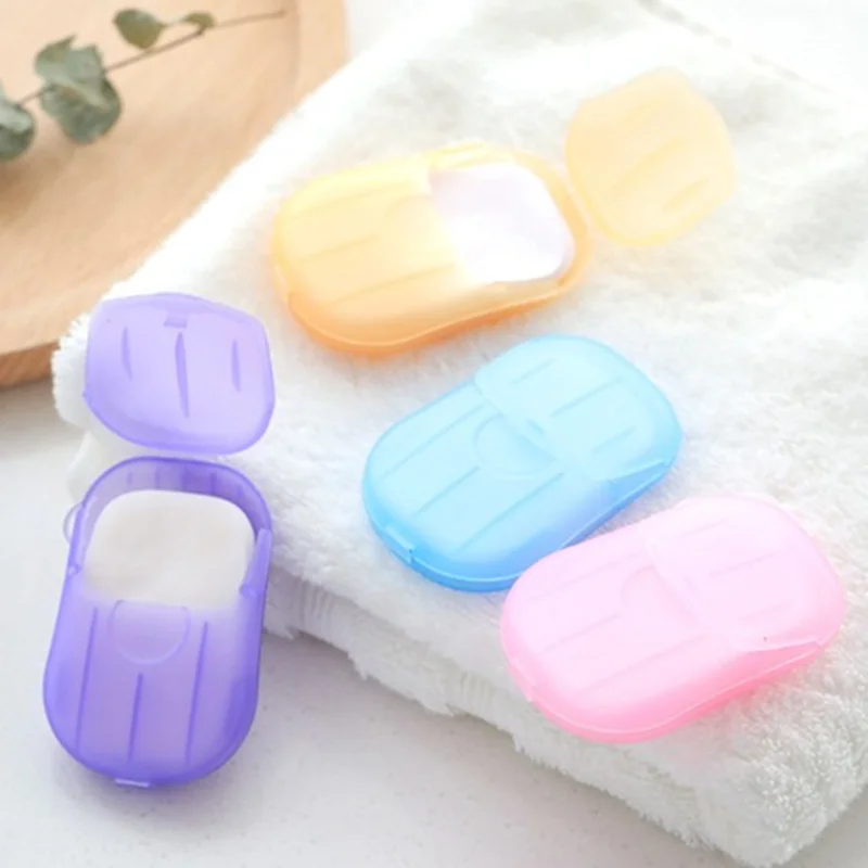 1 Box New Portable Hand Wash Paper Soap Travel Camping Fragrance Foam Paper Soap Bathroom Cleaning Tools