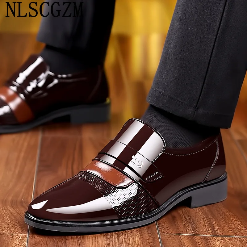 Loafers Men Dress Shoes Italian Slip on Shoes Men Patent Leather Shoes for Men Office 2024 Zapatos De Vestir De Los Hombres