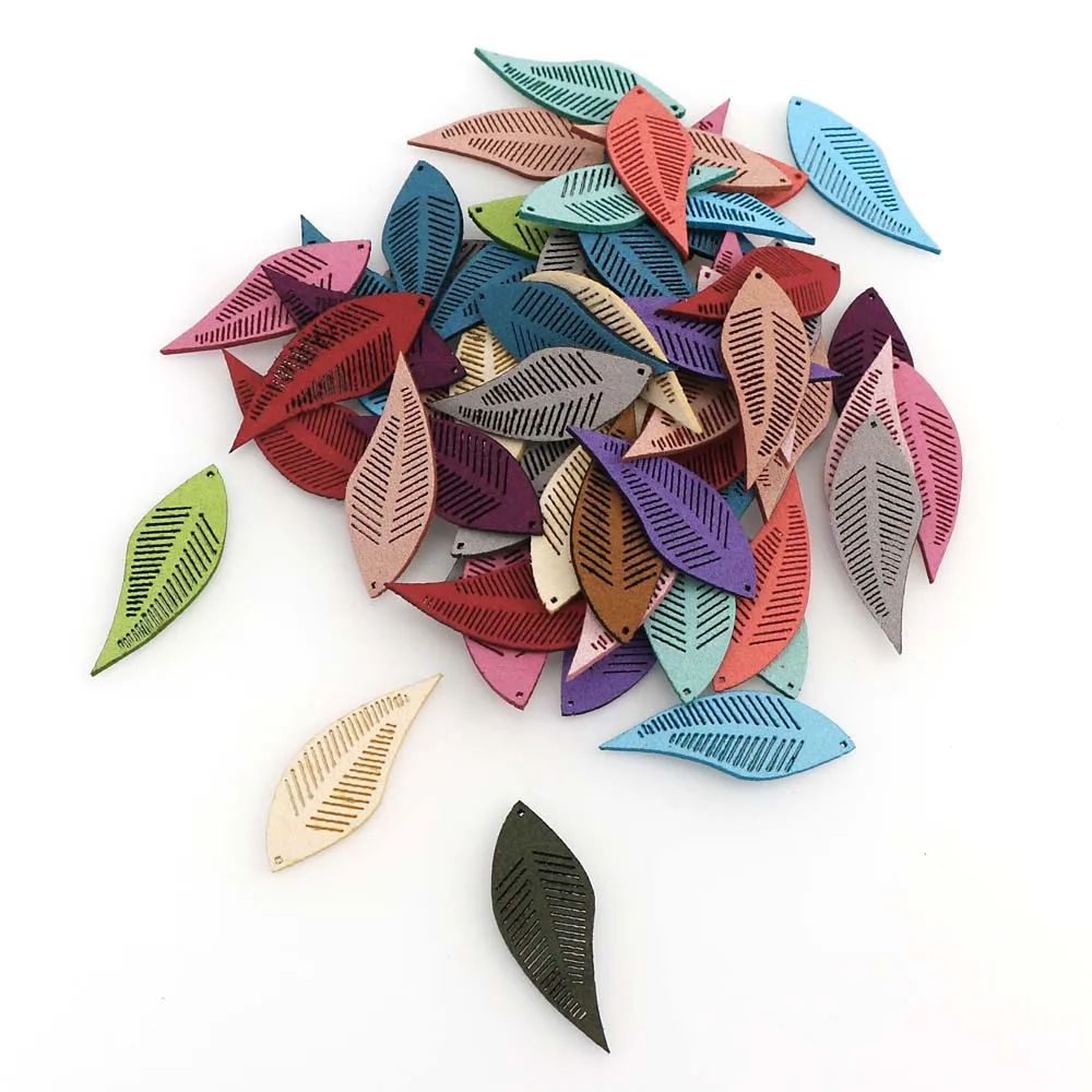 50/100 Stück Kunstleder Mix Kleine Blätter Quaste Schmuck Vorhang Kleidungsstücke Dekoratives Zubehör Schlüsseltasche Anhänger Handwerk Quasten DIY – Detail 3