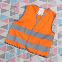 Kid Safety Vest Outdoor Night Reflective Waistcoat for Kid Child Boy Girl (Orange Size)