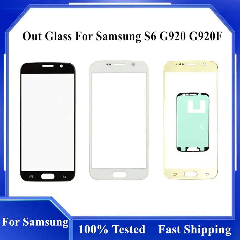 Gold/Black/White/Dark Blue/Blue Touch Screen For Samsung Galaxy S6 G920 Front Glass Touch Panel Screen Digitizer Display UV Tape