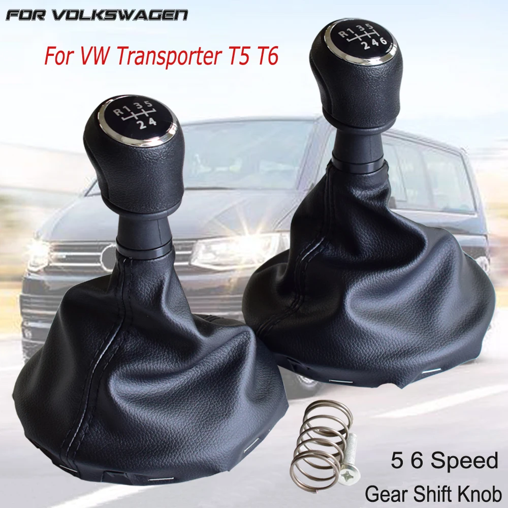 Soufflet Levier De Vitesse Cuir Synthétique Noir Pour VW Multivan Transporter T5 - AERZETIX