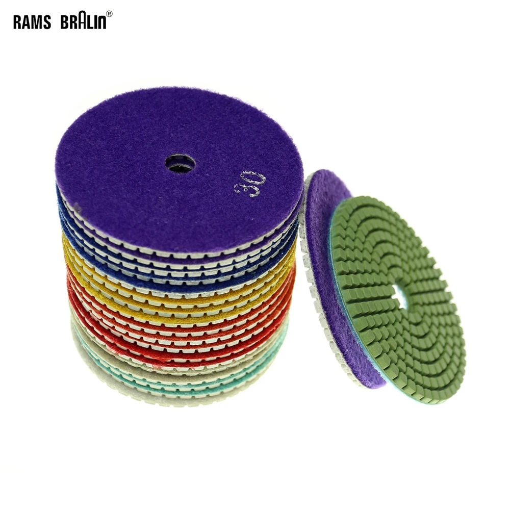 20 pieces P30 to P5000 Dia. 100mm Diamond Wet Flexible Polishing Pad for Marble Stone Ceramic Tiles