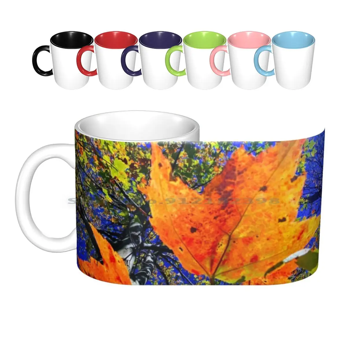 Look Up! Ceramic Mugs Coffee Cups Milk Tea Mug Aimeepalumbo1 Aimeepalumbo Look Up Leaves Falls Autumn Creative Trending Vintage