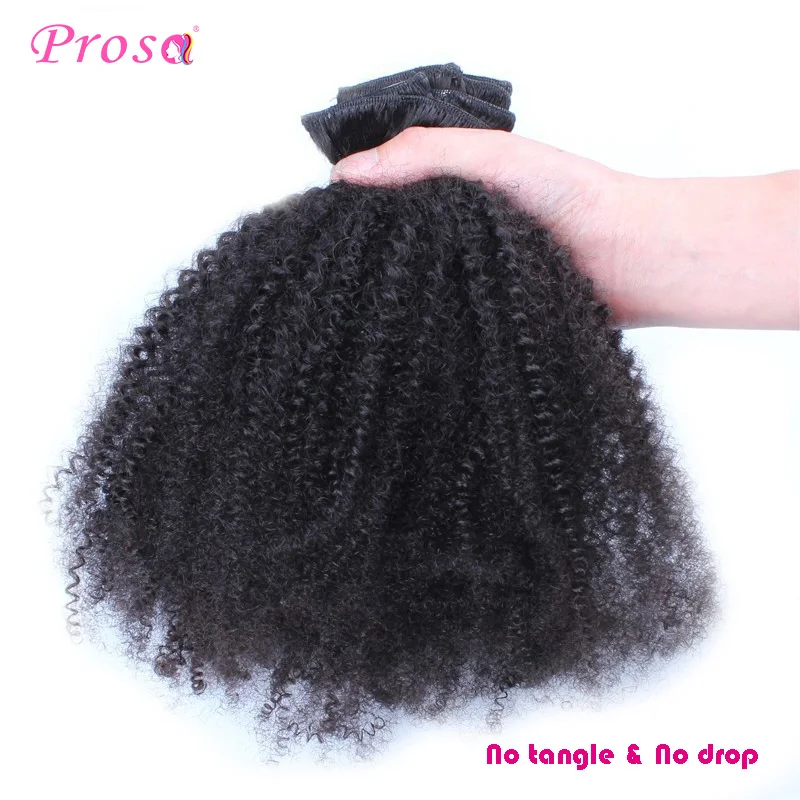 4b 4c Afro Kinky Curly Human Clip Ins Real Human Natural Hair Brazilian In Extensions Clipin Extension for Black Women