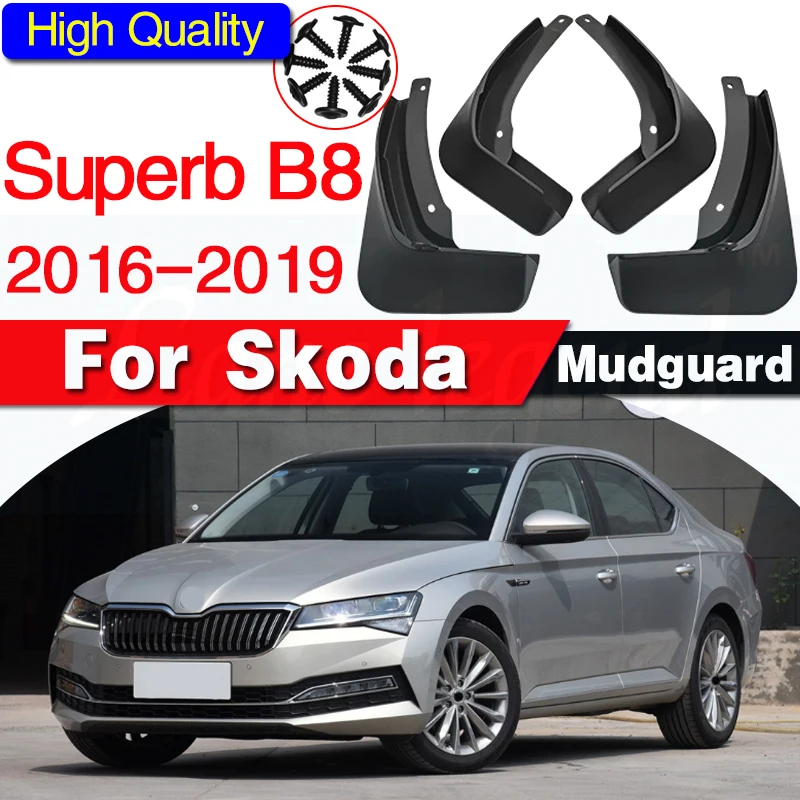 Molded Car Mud Flaps For Skoda Superb 3 B8 2016 - 2019 Mudflaps Splash Guards Mud Flap Mudguards liftback Combi Accessories