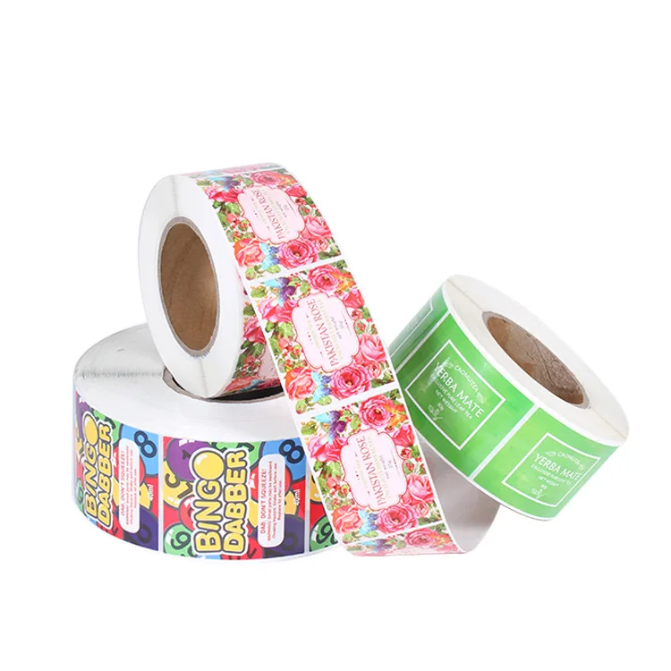 Customized Printed Flowers Cosmetic Packing Seal Adhesive Stickers Labels Waterproof Vinyl Shampoo Roll Label Personalized