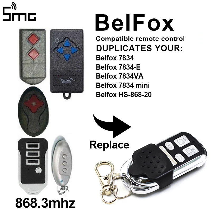 

BELFOX 7843 BELFOX 7843-mini 7834-E 7834-VA HS-868-20 garage door remote control opener key duplicator gate control 868mhz