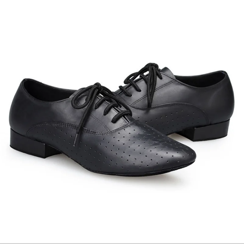 Professionele Lederen Ballroom Latin Salsa Dansschoenen Mannen Jongen Party Tango Moderne Jazz Rumba Lage Hakken Schoenen Suède Zool EU39-46