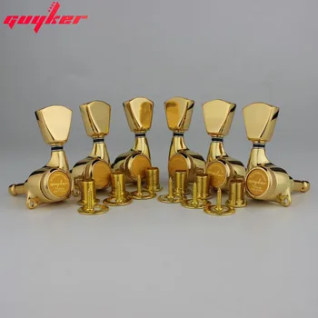 1 Set GUYKER Gold tuners Gear ratio 1:21 Lock String Tuners for LP SG Electric Guitars Machine Heads Tuners Trapezium Button