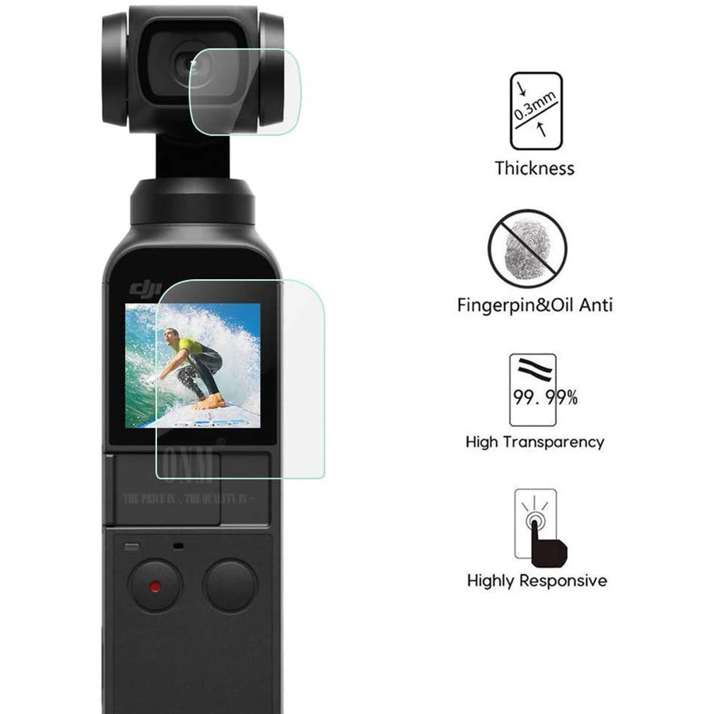 Protetor de Tela para DJI Osmo Pocket 1 e 2, Lente Película Protetora, Gimbal Cover, Action Camera Acessórios