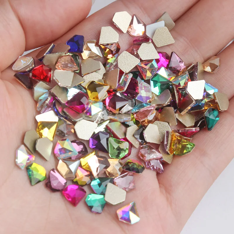 The New Flatback Diamond Shape 7mm Nail Rhinestones Crystal Stones For Nail Art Decoration Accessories 30Pcs/100Pcs