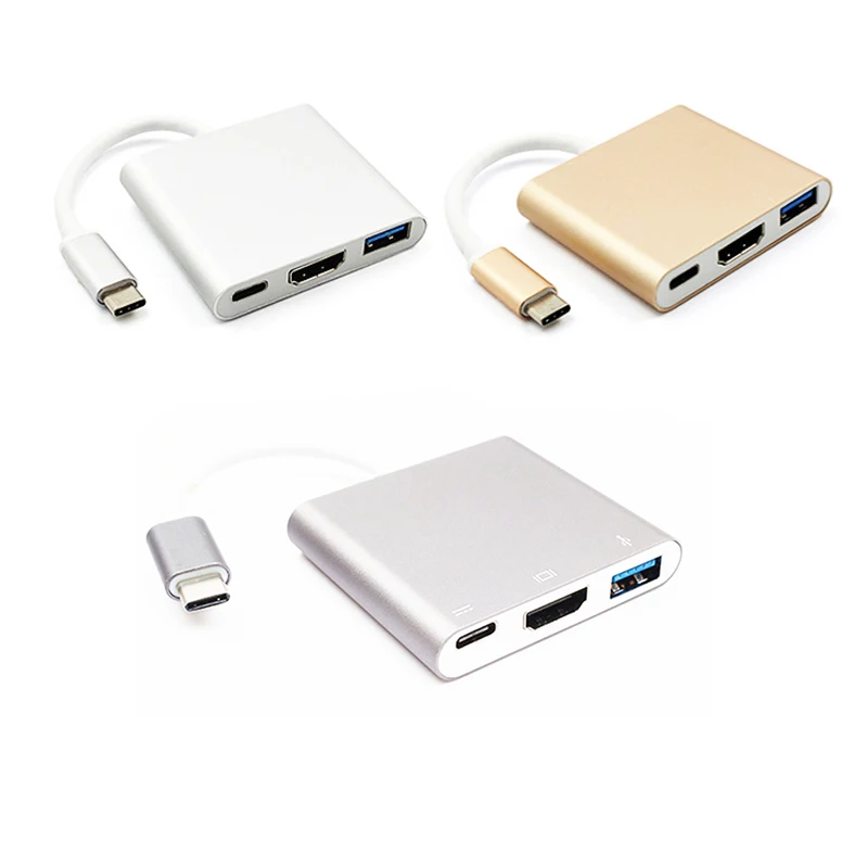 4K USB-C 3.1 konwerter Hub USB typ C na USB 3.0/HDMI kompatybilny cyfrowy Adapter AV Multiport dla komputerów Macbook laptopy HDTV