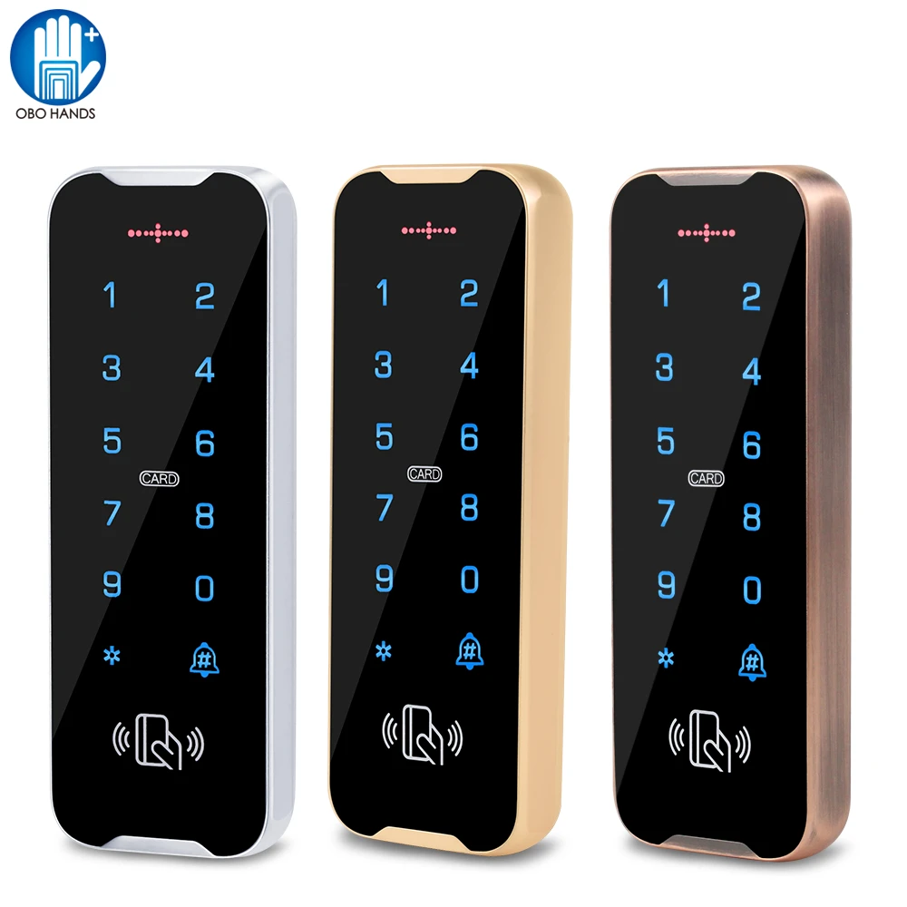 Outdoor Waterproof Access Control Keypad RFID Keyboard System 125KHz Card Reader Metal Touch Controller Wiegand26/34 Doorbell