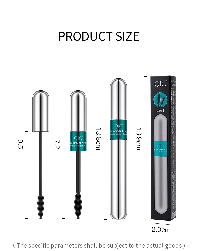 Waterdichte Dubbele Hoofd 4D Zwarte Mascara Lange Dikke Krullen Wimper Extension Make Cosmetische Snelle Droge Wimper Mascara 1Pc