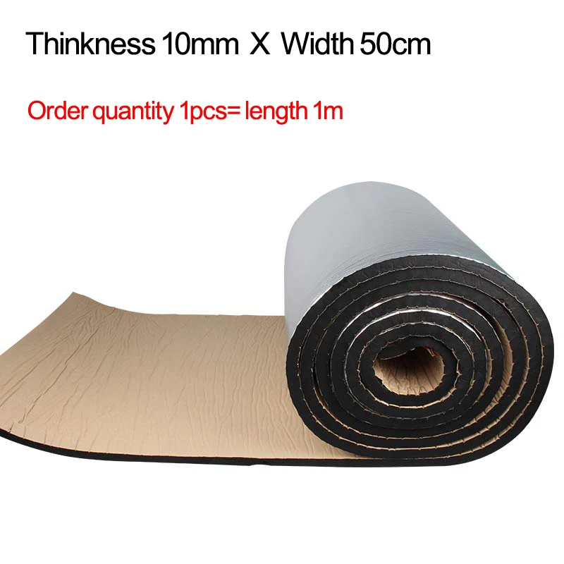Material de isolamento à prova d'água, preservação de calor espessura 10mm, folha de alumínio em eva, isolamento acústico, largura 30,40,50cm