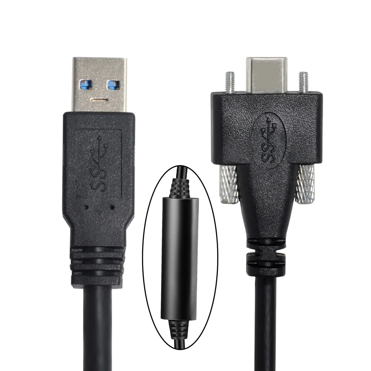 

CY 5 Meters USB 3.1 Type-C Dual Screws Locking to Standard USB3.0 Data Cable Mount Type for Camera Recorder