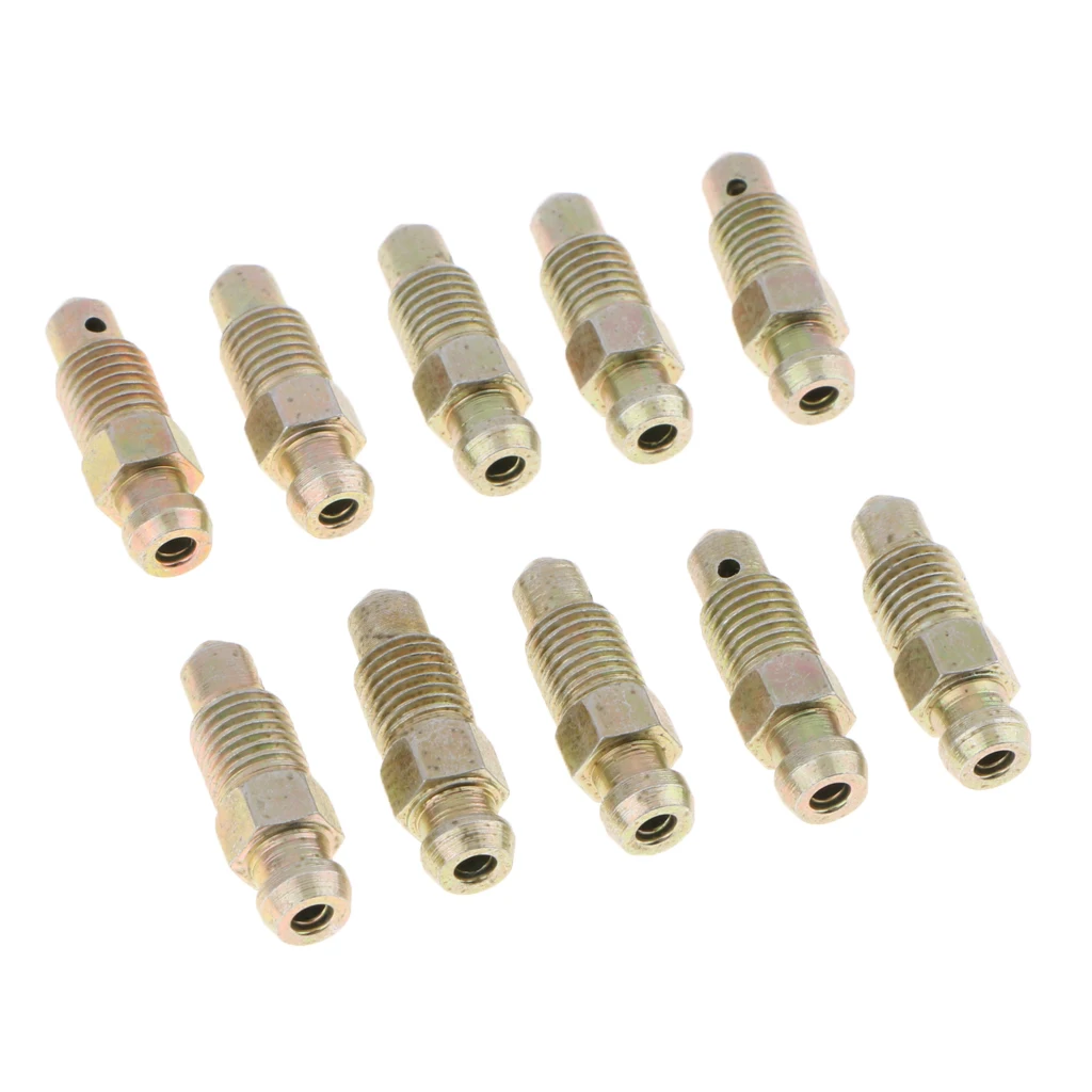 10pcs Universal Car Motorcycle M8*1.0mm Brake Bleeder Screws Kit