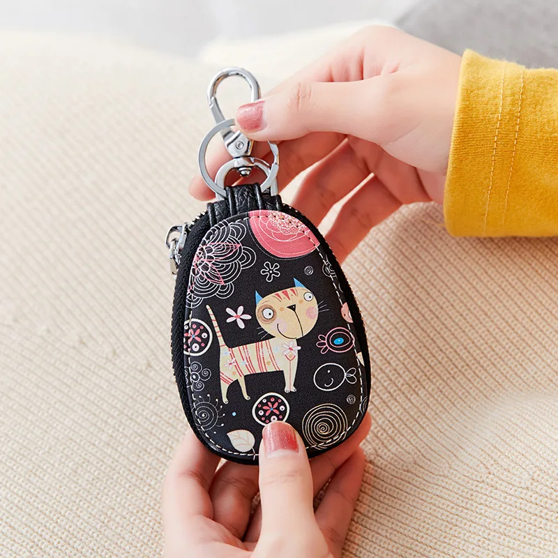 Fashion Eiffel Tower Women Girls Key Bag PU Leather Key Wallets Housekeepers Car Key Holder Case High Quality Keychain Pouch