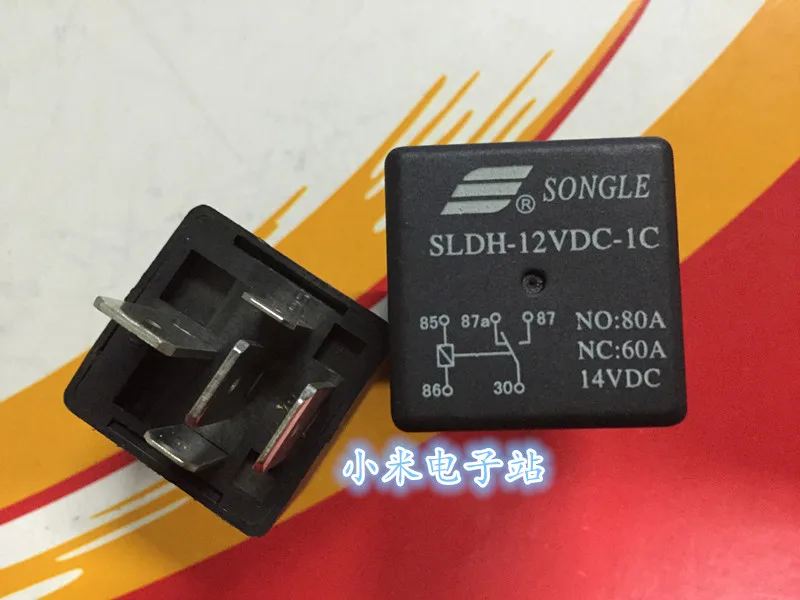 

Реле SLDH-12VDC-1C SONGLE Song Le, 5 футов, преобразование 60 А, 14 В постоянного тока, толстые ножки 4142