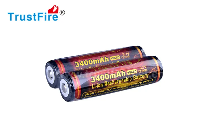 2 sztuk/partia Trustfire 18650 bateria 3.7V 3400 mAh litowo-jonowy aparat latarka latarka bateria 18650 akumulator PCB