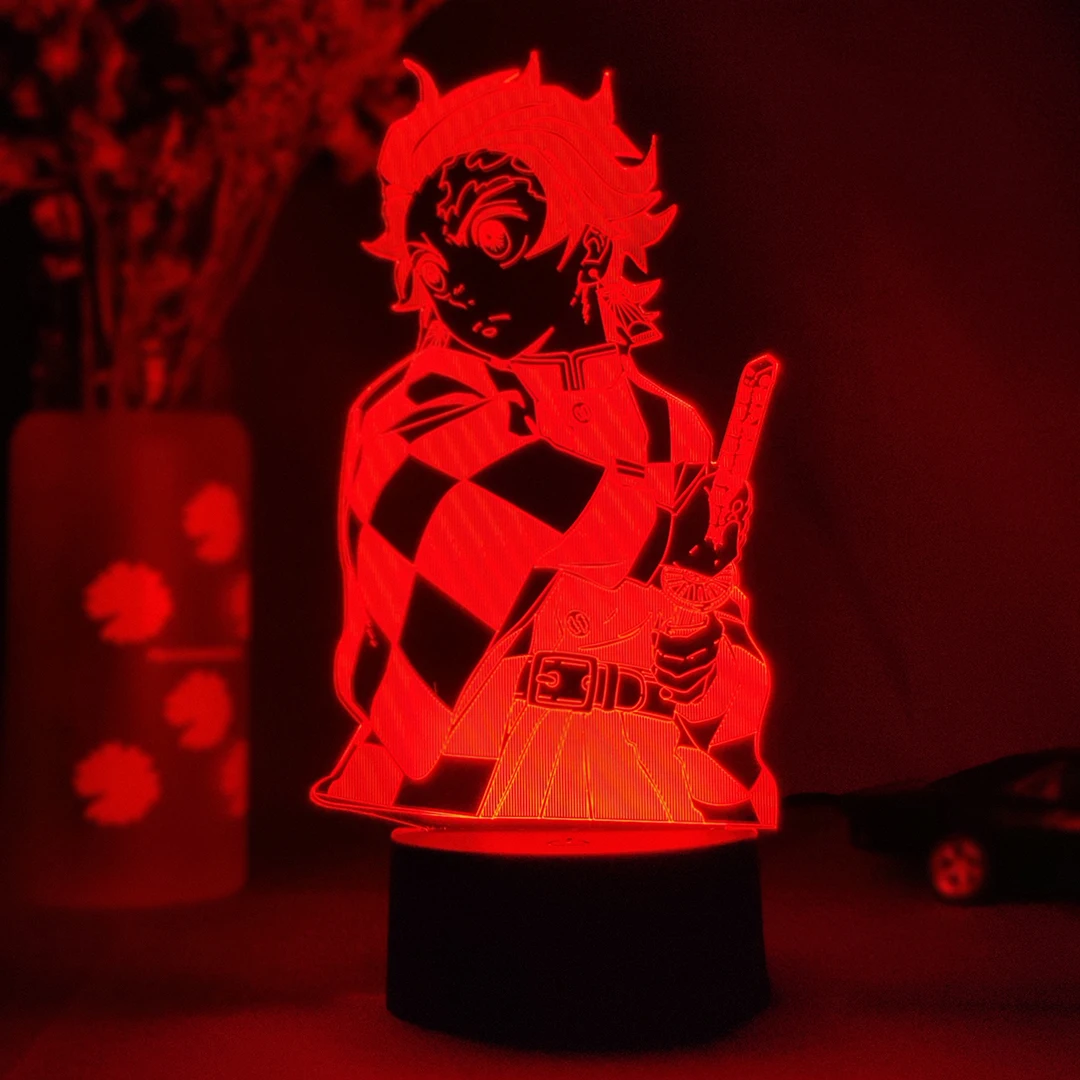 Kimetsu No Yaiba Figura LED Kamado Tanjirou Lampada 3D Anime Demone USB Luce notturna Cose fresche per l'arredamento della camera Regalo di Capodanno per i bambini