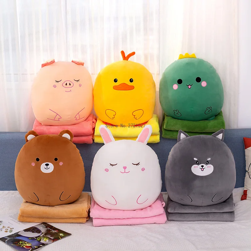 New plush toy cartoon summer cool quilt pillow blanket two-in-one air-conditioning quilt car pillow