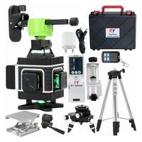 KaiTian 360 Self-Leveling Laser Level Tripod Cross 16 Lines 4D Horizontal&Vertical Professional Green Beam Laser Levels Receiver