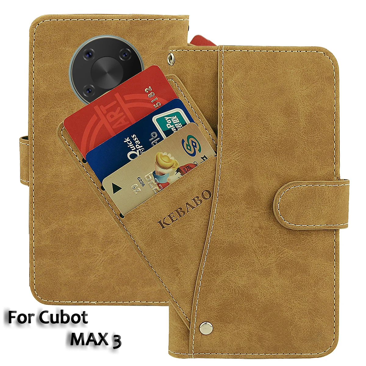 Vintage Leather Wallet Cubot MAX 3 Case 6.95\