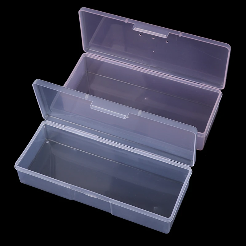 1PC Plastic Nail Tools Storage Box Nail Rhinestone Studs Decorations Brushes Buffer Files Grinding Container Holder Caseportable