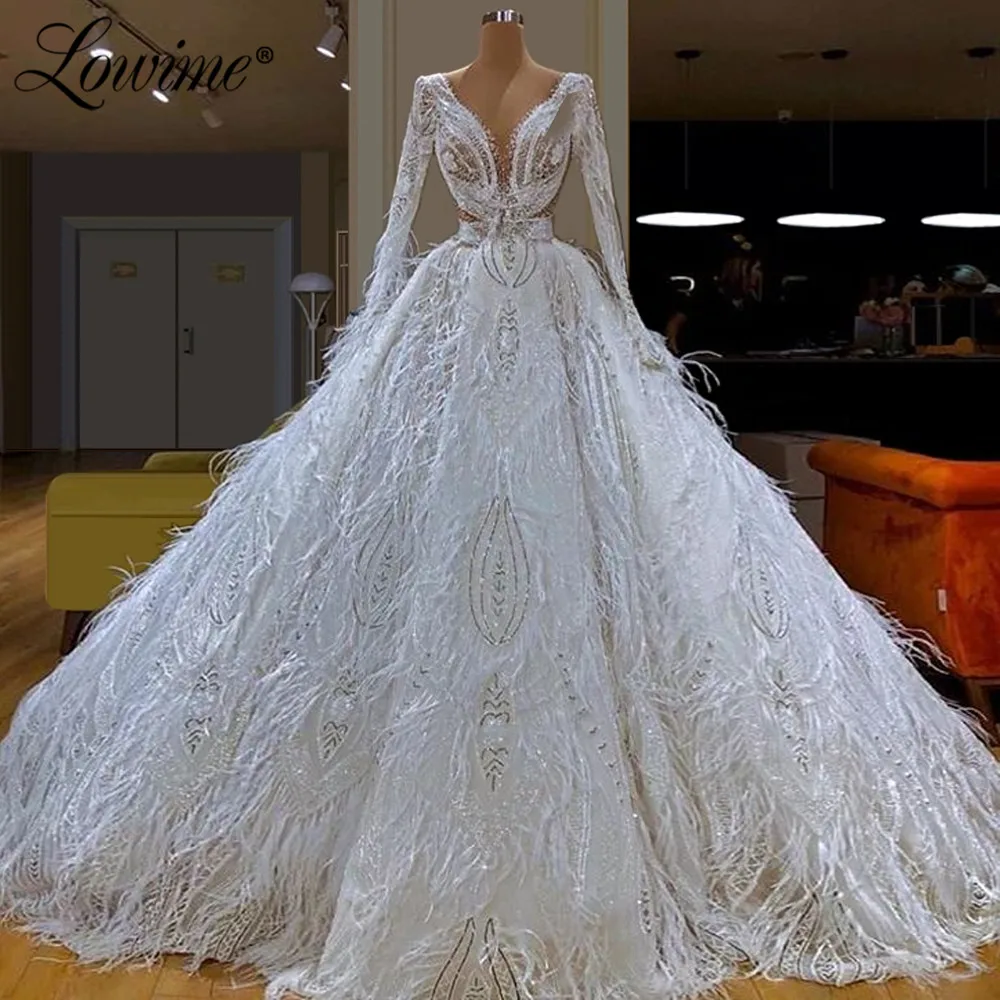 Abendkleider Turkish Islamic Dubai Kaftans White Feather Pageant Party Dress 2020 Newest Long Prom Dresses Sequin Evening Gowns