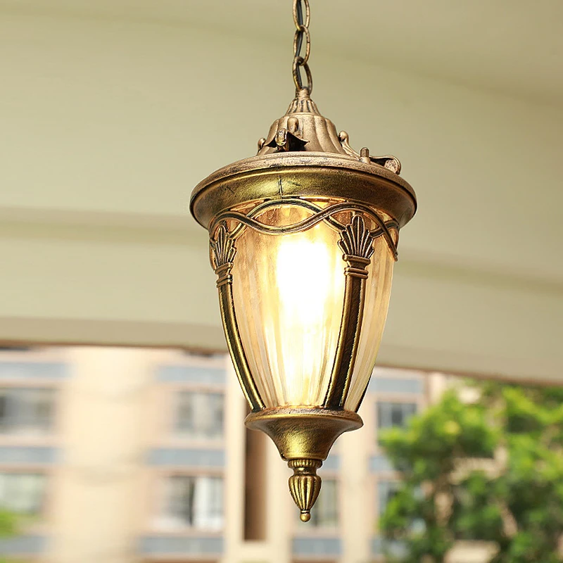 Outdoor Waterproof Chandeliers European Wall Lamp Retro Garden Light Villa Personality Creative Gazebo Corridor Hanging Lamps
