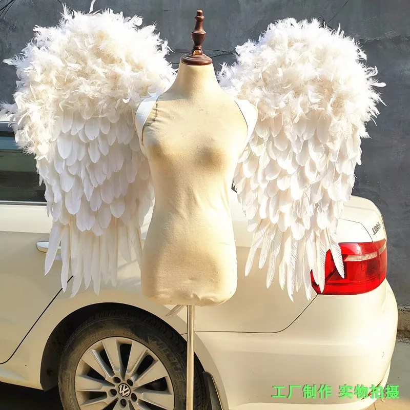 Unique cosplay props white angel wings Birthday party Bar decoration props beautiful shooting props