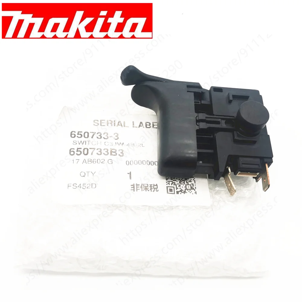 Commutateur pour Makita DFS250 DFS251 DFS452 FS452D 650733-3 6507333