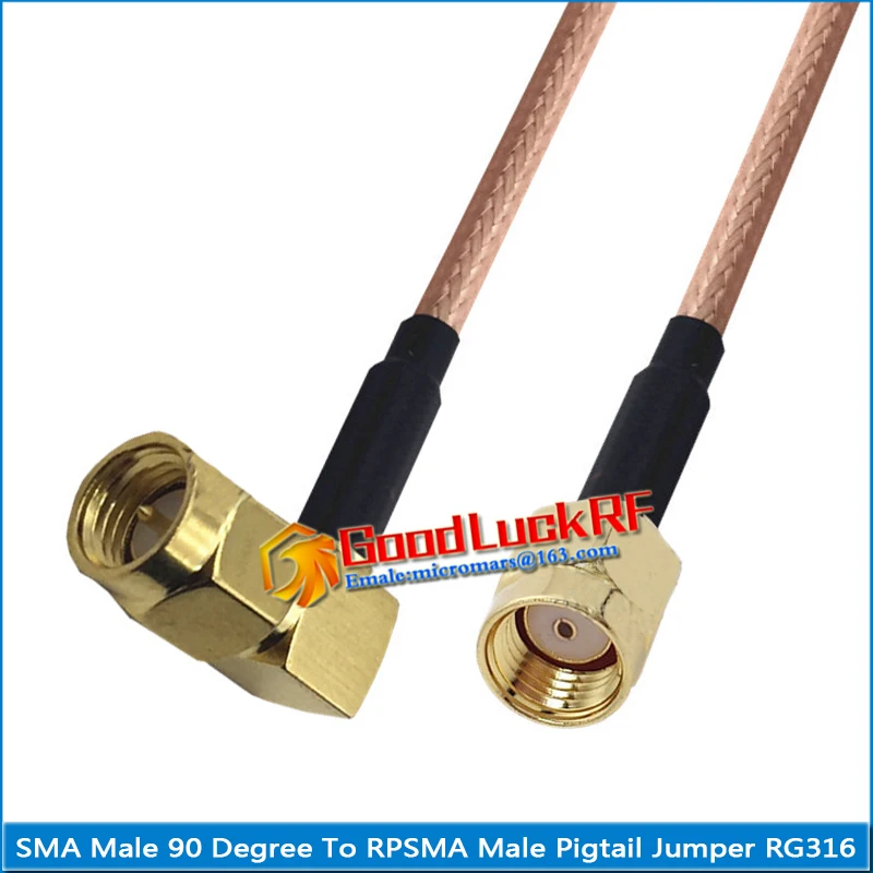 Kit Set SMA 90 Degree Right Angle to RPSMA RP-SMA SMA Male & Female Washer Bulkhead Mount Nut Pigtail Jumper RG316 Cable