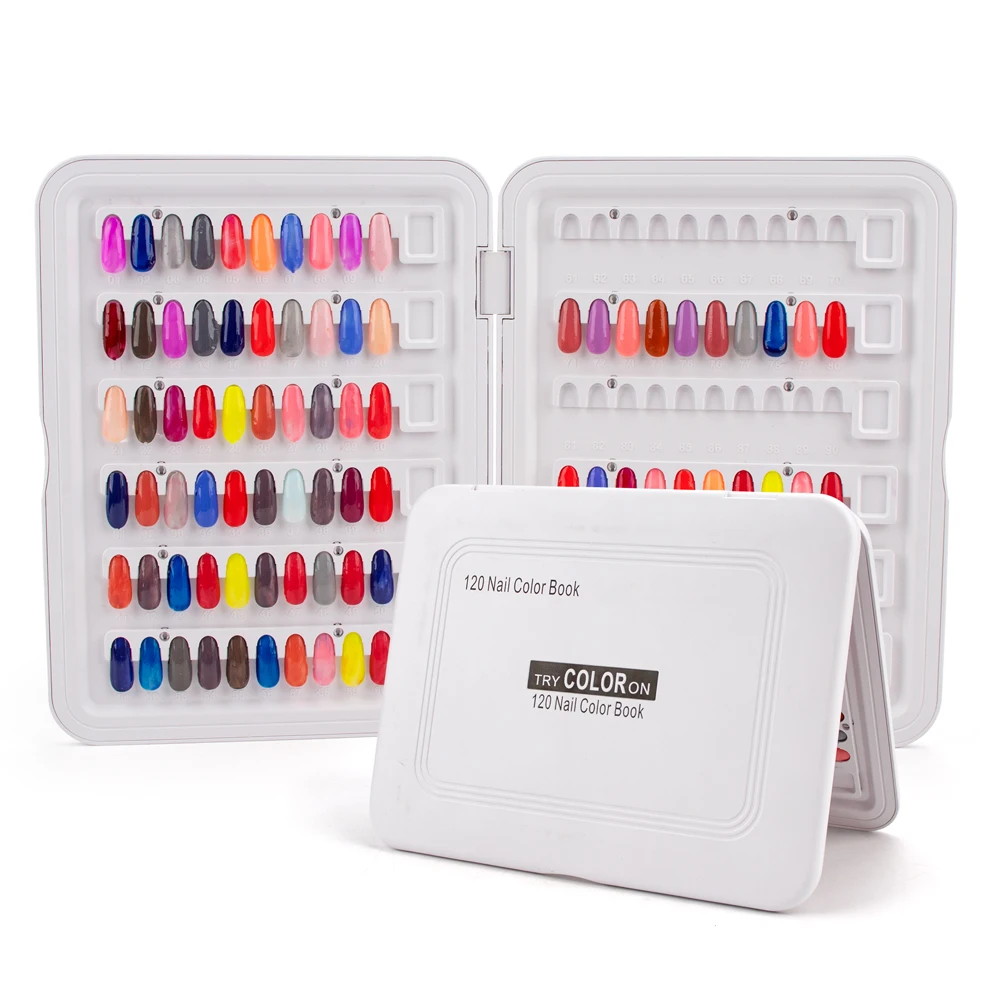 

120 Colors High Acrylic New Design Display Book Painting Showing Card With Removable Magnetic Slot Nail Tips For Salon