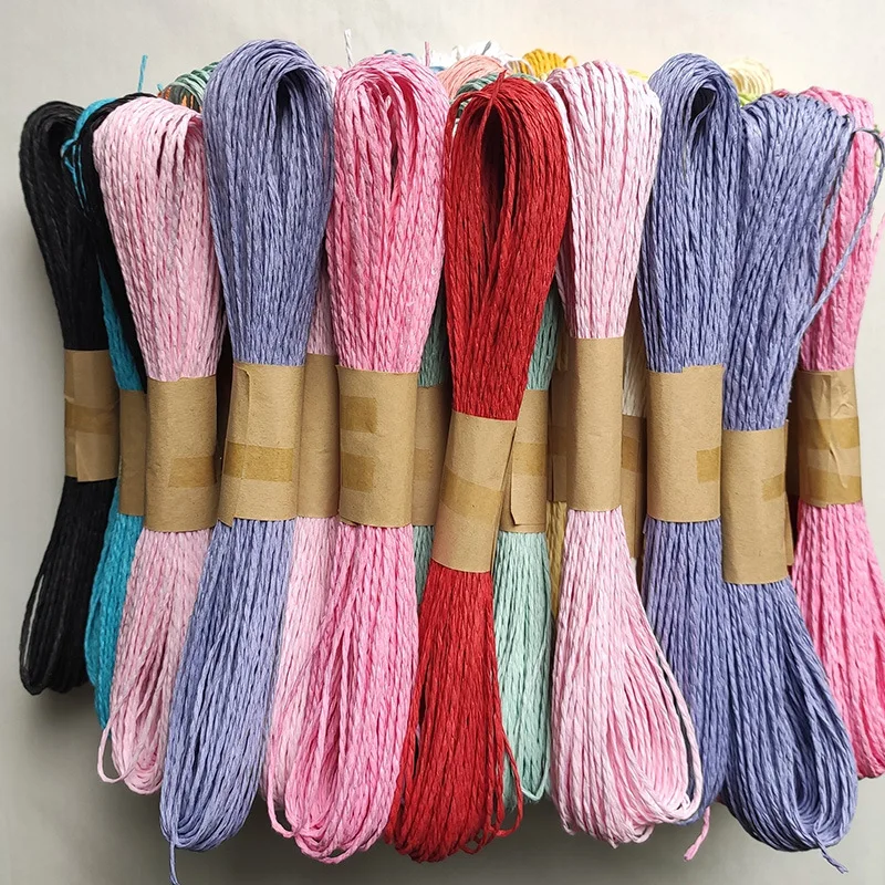 5bundle/lot Double-strand 30M Long/pcs Color Paper Rope Kindergarten Handmade DIY Holiday Decor Woven Straw Hat Material Rope